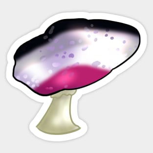 Asexual LGBTQ Pride Flag Mushroom Sticker